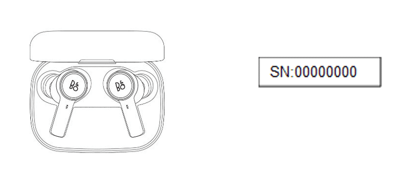 B&O หูฟัง Beoplay EX SN Number