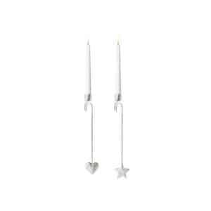 GJ Home Candleholder Heart & Star Palladium