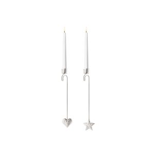 GJ Home Candleholder Heart & Star Palladium