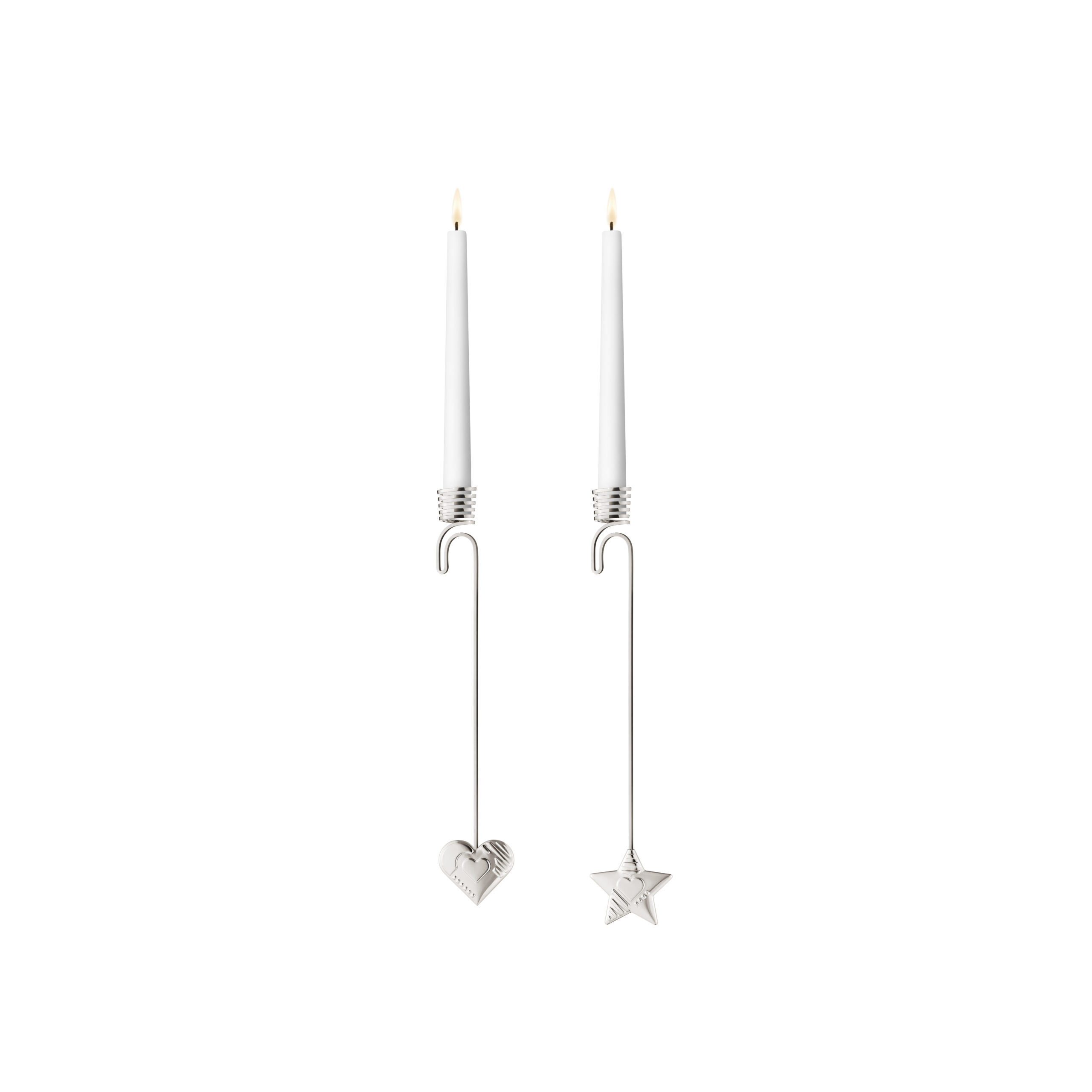 GJ Home Candleholder Heart & Star Palladium