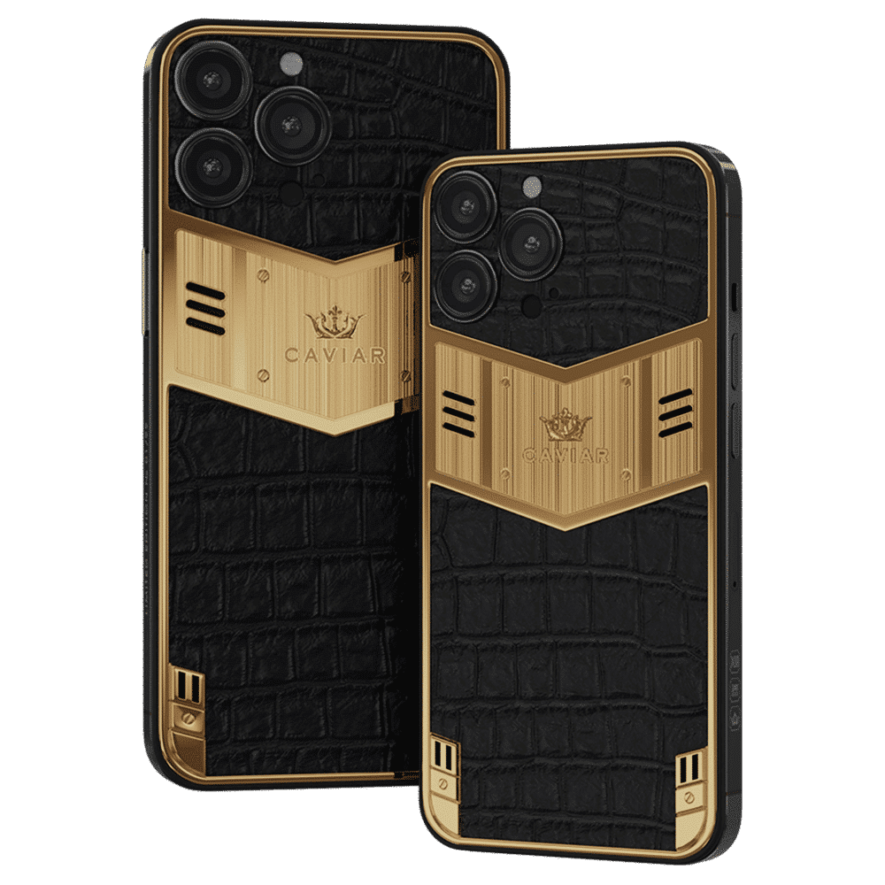 Apple iPhone - CAVIAR Victory Alligator Gold Lines 18k