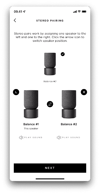 B&O แอปพิเคชั่น - Stereo Paring