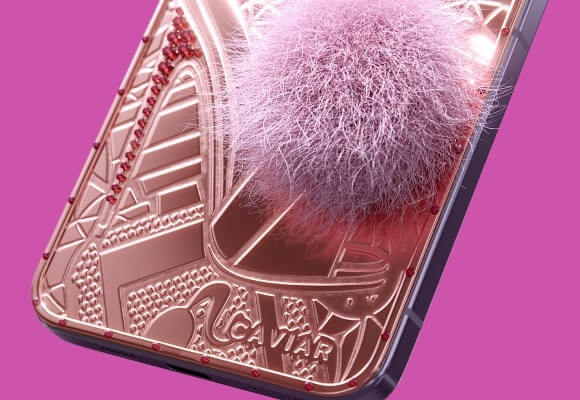 Caviar Samsung Galaxy Filp - Barbie Glam Vibes - Rose Gold & Pink Diamonds