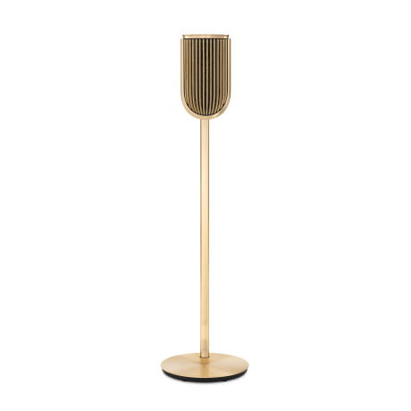 B&O ลำโพง Beolab-8-Gold-Tone-Oak-Floor-Stand-Front
