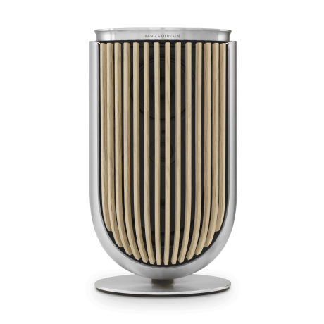 B&O ลำโพง Beolab-8-Natural-Aluminium-Light-Oak-Table-Stand-Front