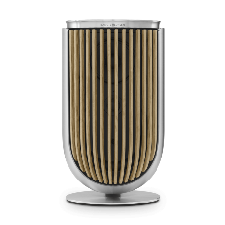B&O ลำโพง Beolab-8-Natural-Aluminium-Oak-Table-Stand-Front