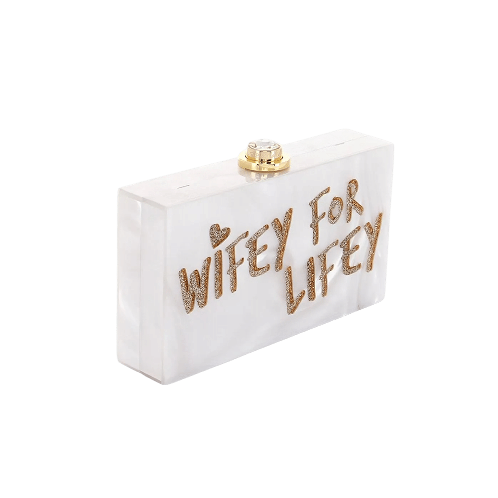 Sophia Webster Cleo Wifey For Lifey White and Gold