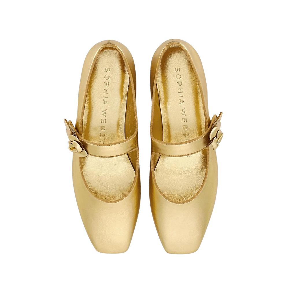 Titania Mary Jane Flat Gold 1 Sophia Webster Titania Mary Jane Flat Gold